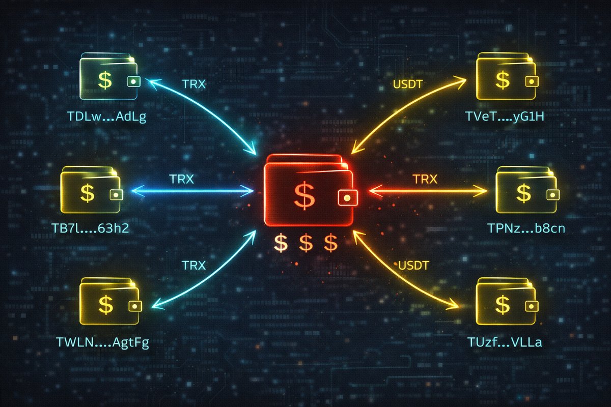 BuyTRX money flow — how stolen TRX moves through laundering chain