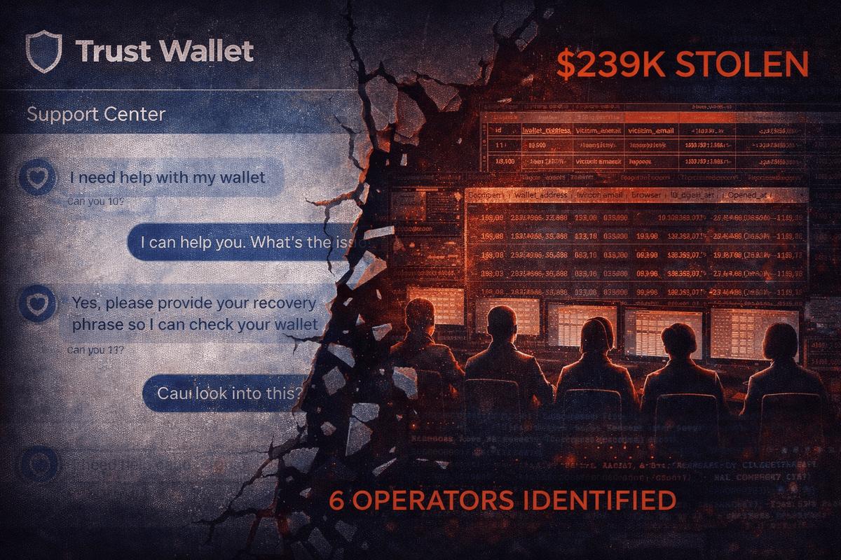 Trust Wallet Phishing Panel: $239K Stolen, 6 Operators