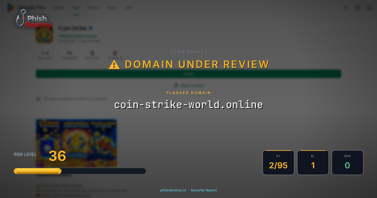 coin-strike-world.online phishing report — threat analysis by PhishDestroy
