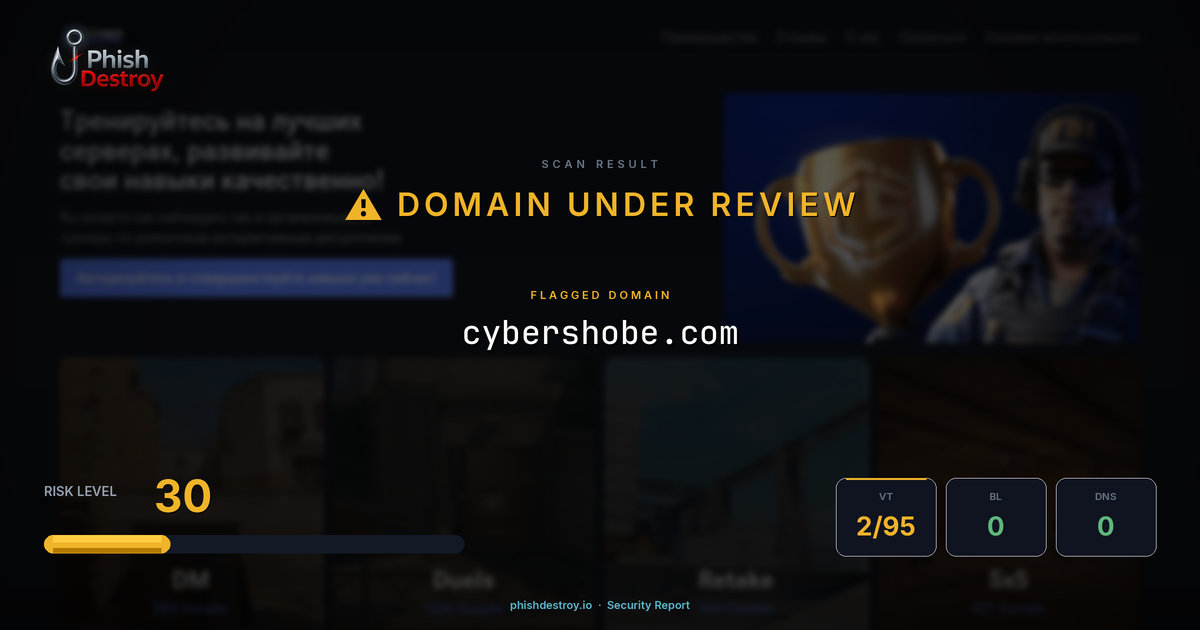 cybershobe.com phishing report — threat analysis by PhishDestroy