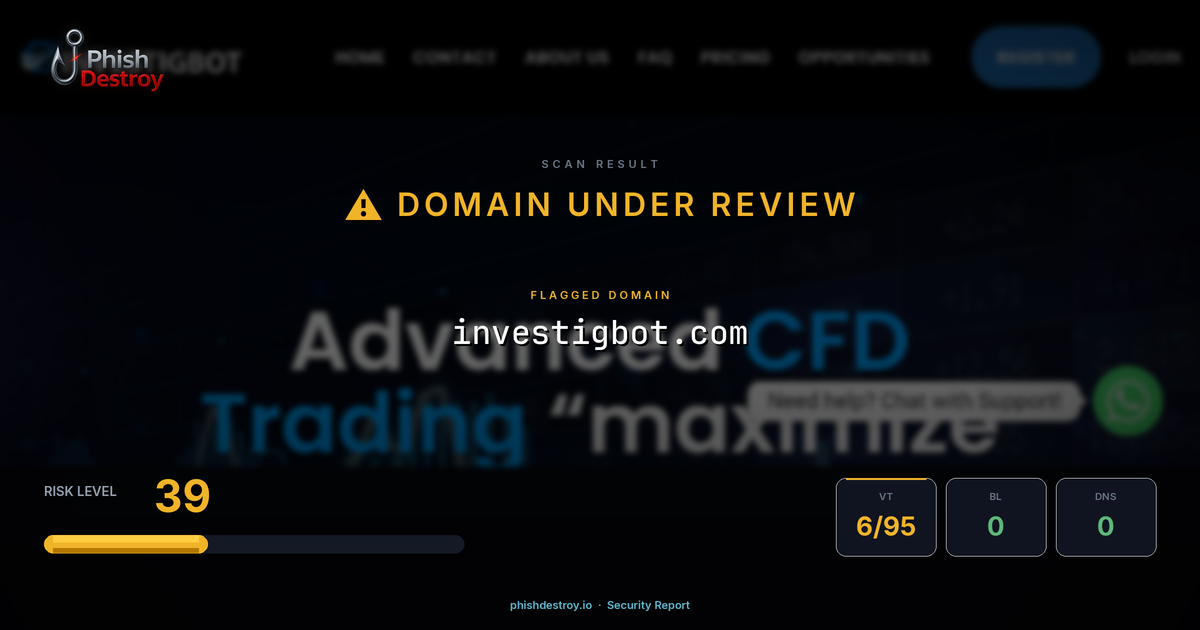 investigbot.com phishing report — threat analysis by PhishDestroy