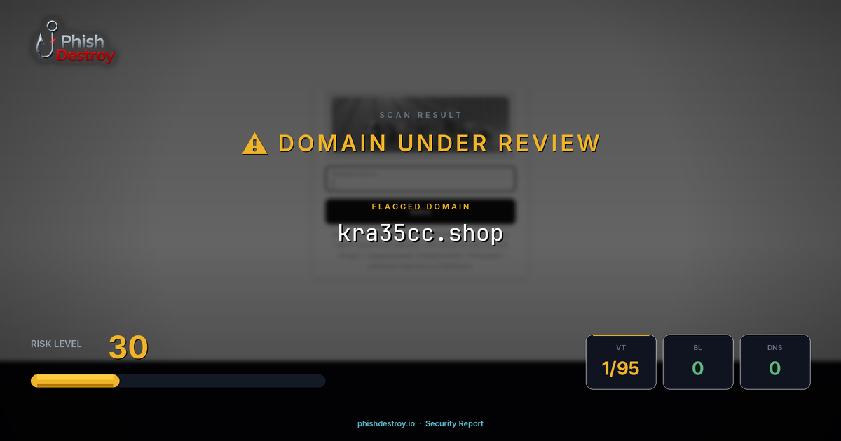kra35cc.shop phishing report — threat analysis by PhishDestroy