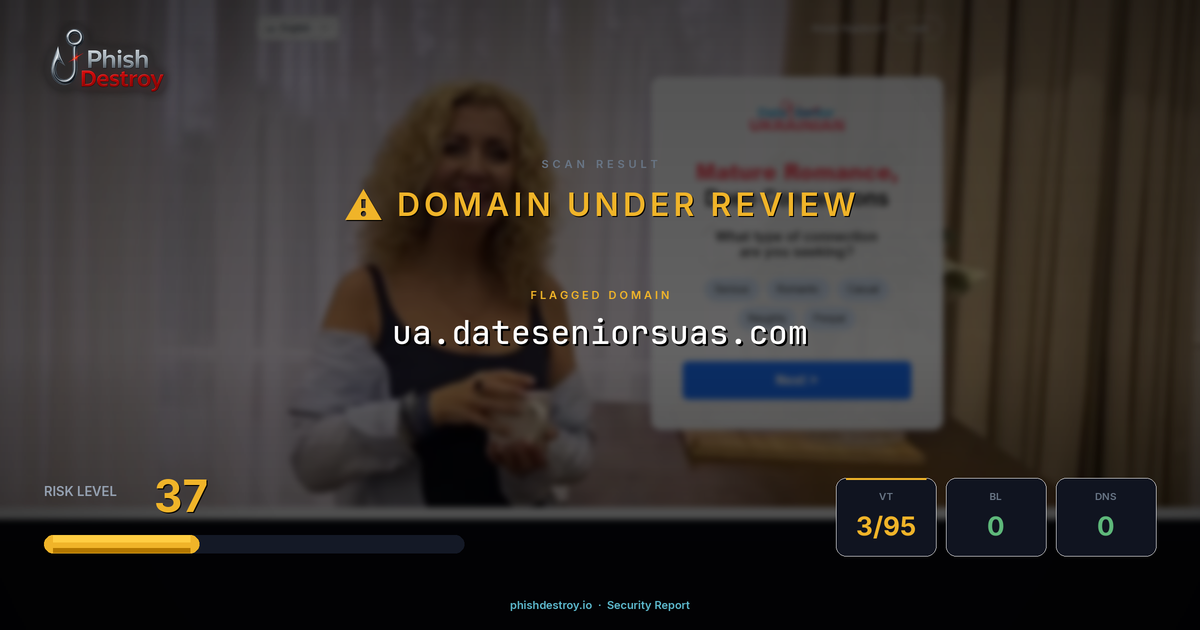 ua.dateseniorsuas.com phishing report — threat analysis by PhishDestroy